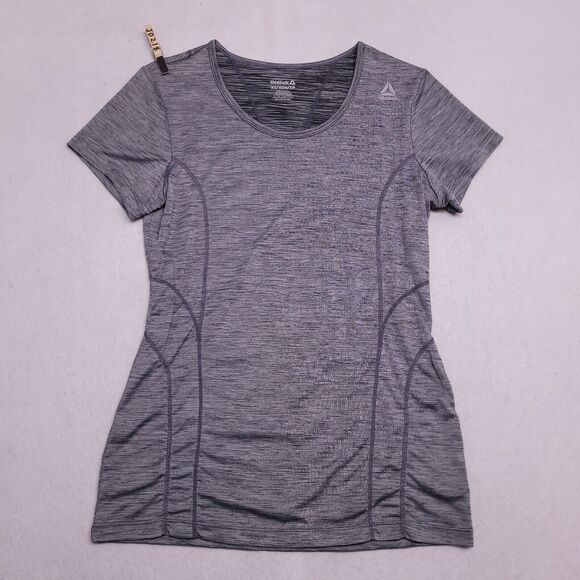 Reebok Casual Athletic Short Sleeve T-Shirt Womens Size Extra Small XS Gray - Picture 2 of 11